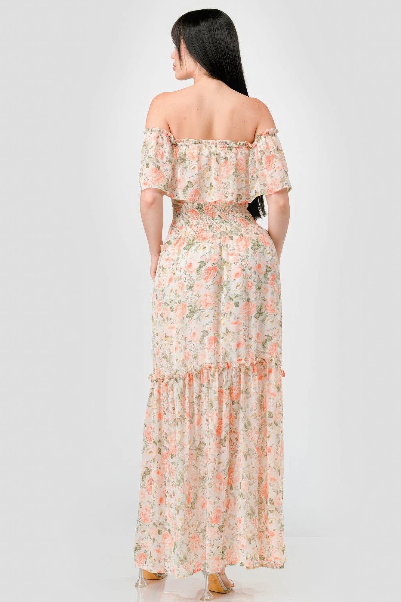 floral smocked maxi dress