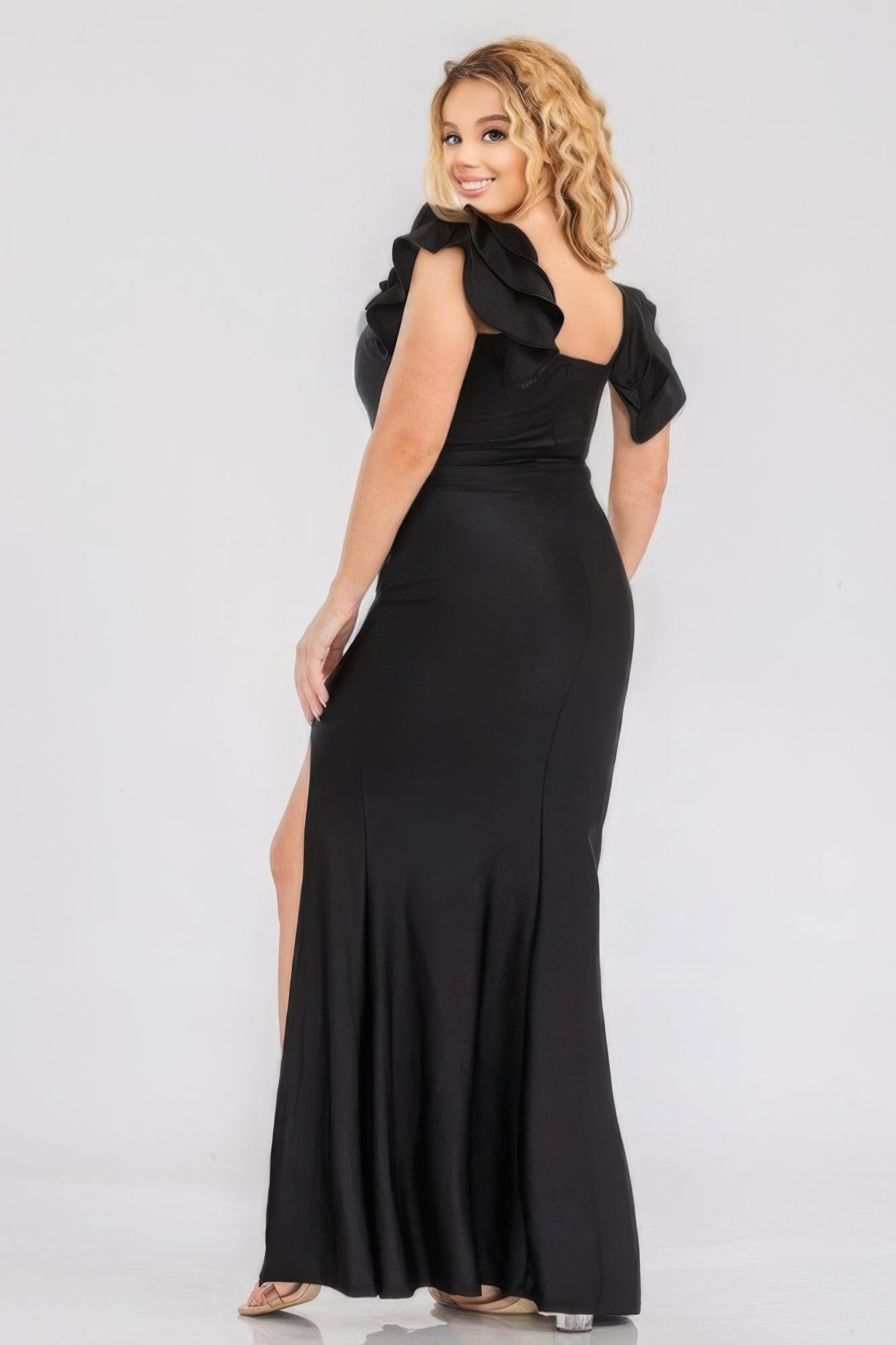 satin stretch maxi dress