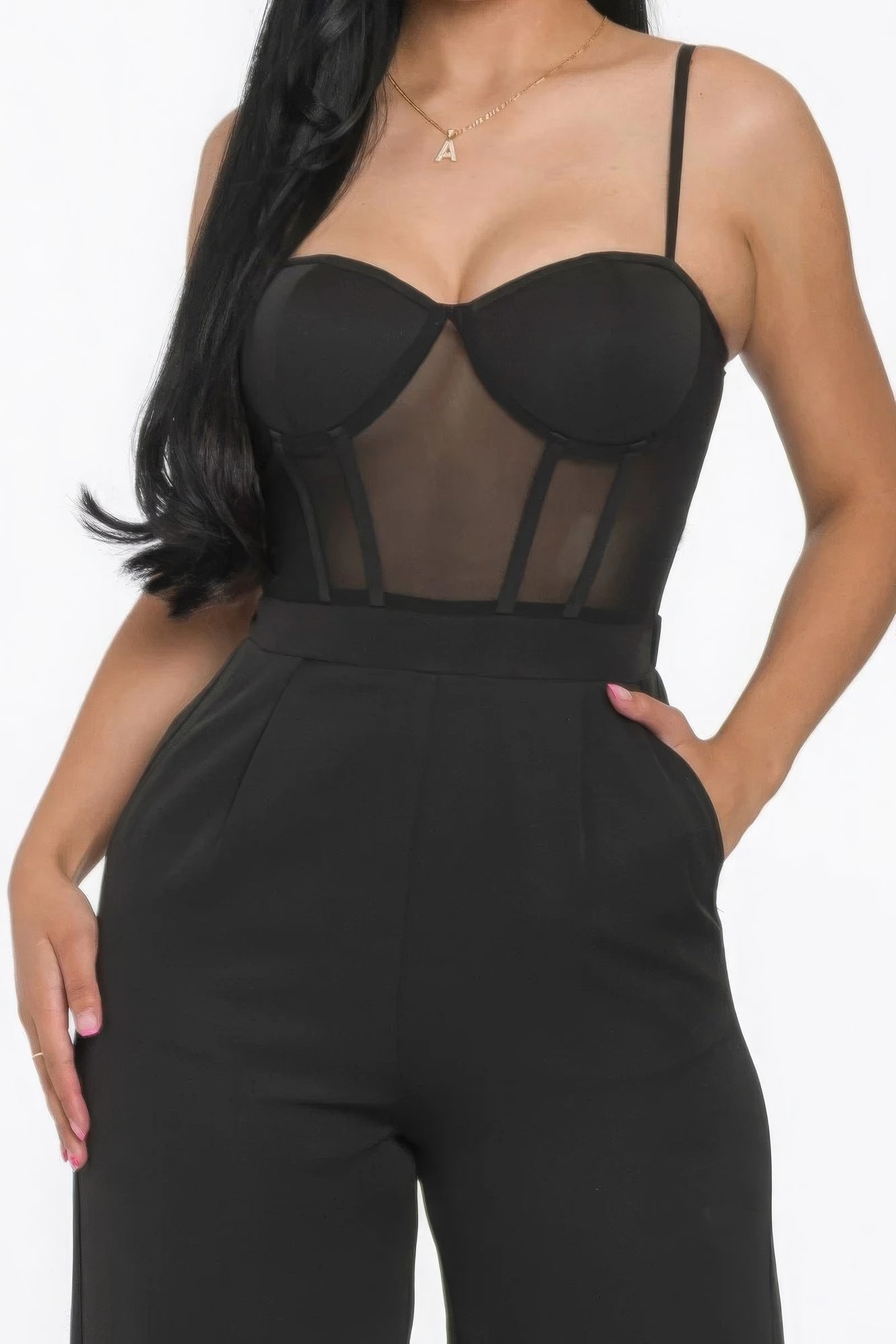 mesh cup jumpsuit