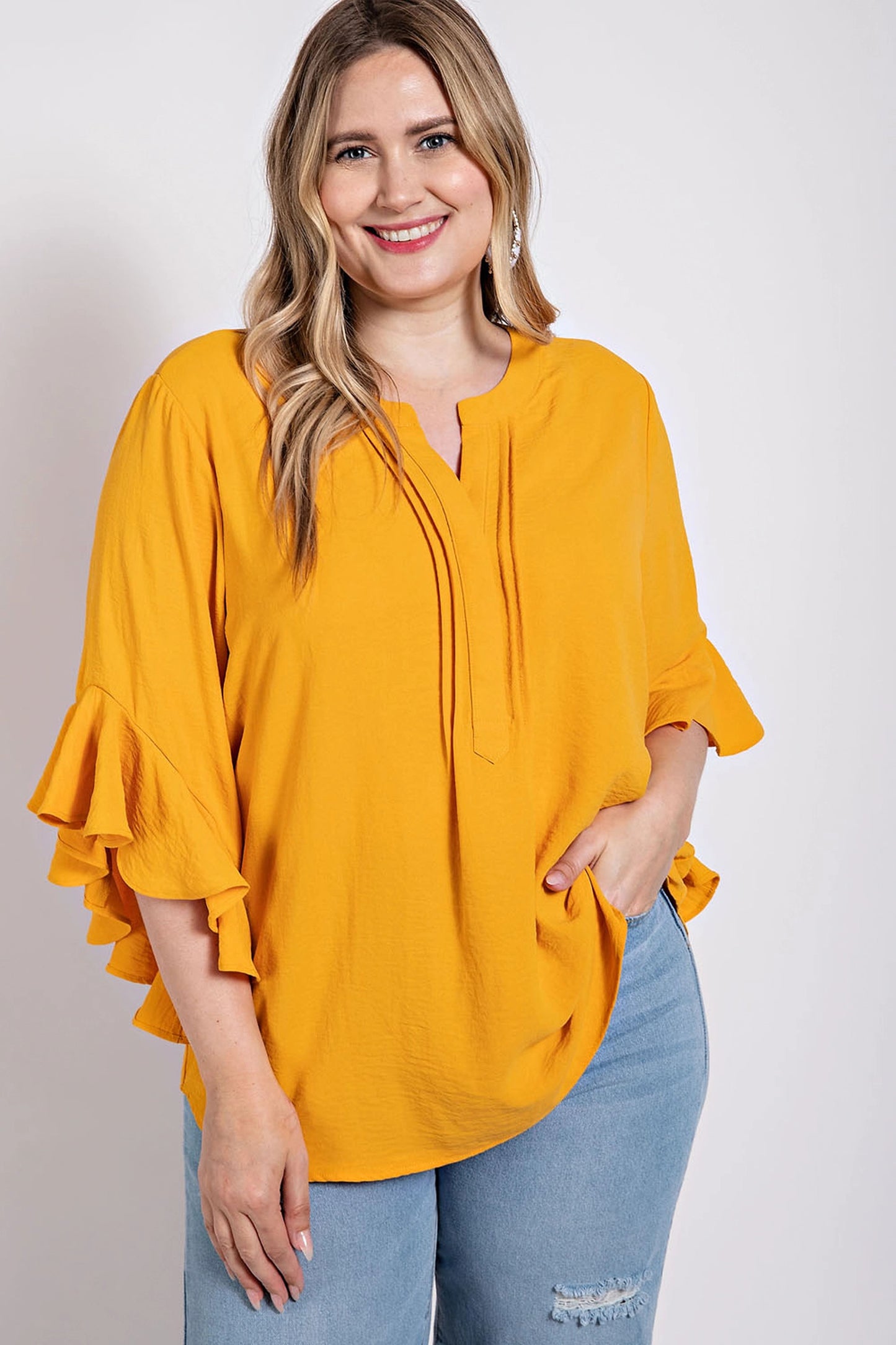 ruffled detail top