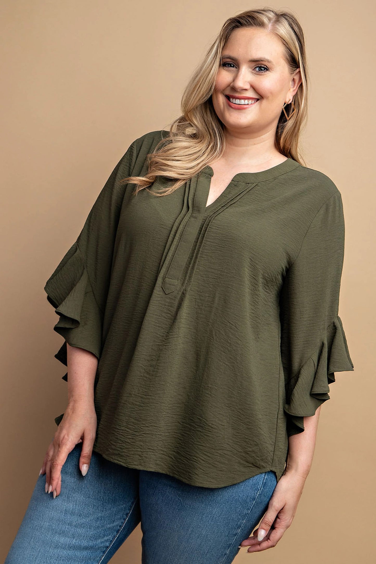 ruffled detail top