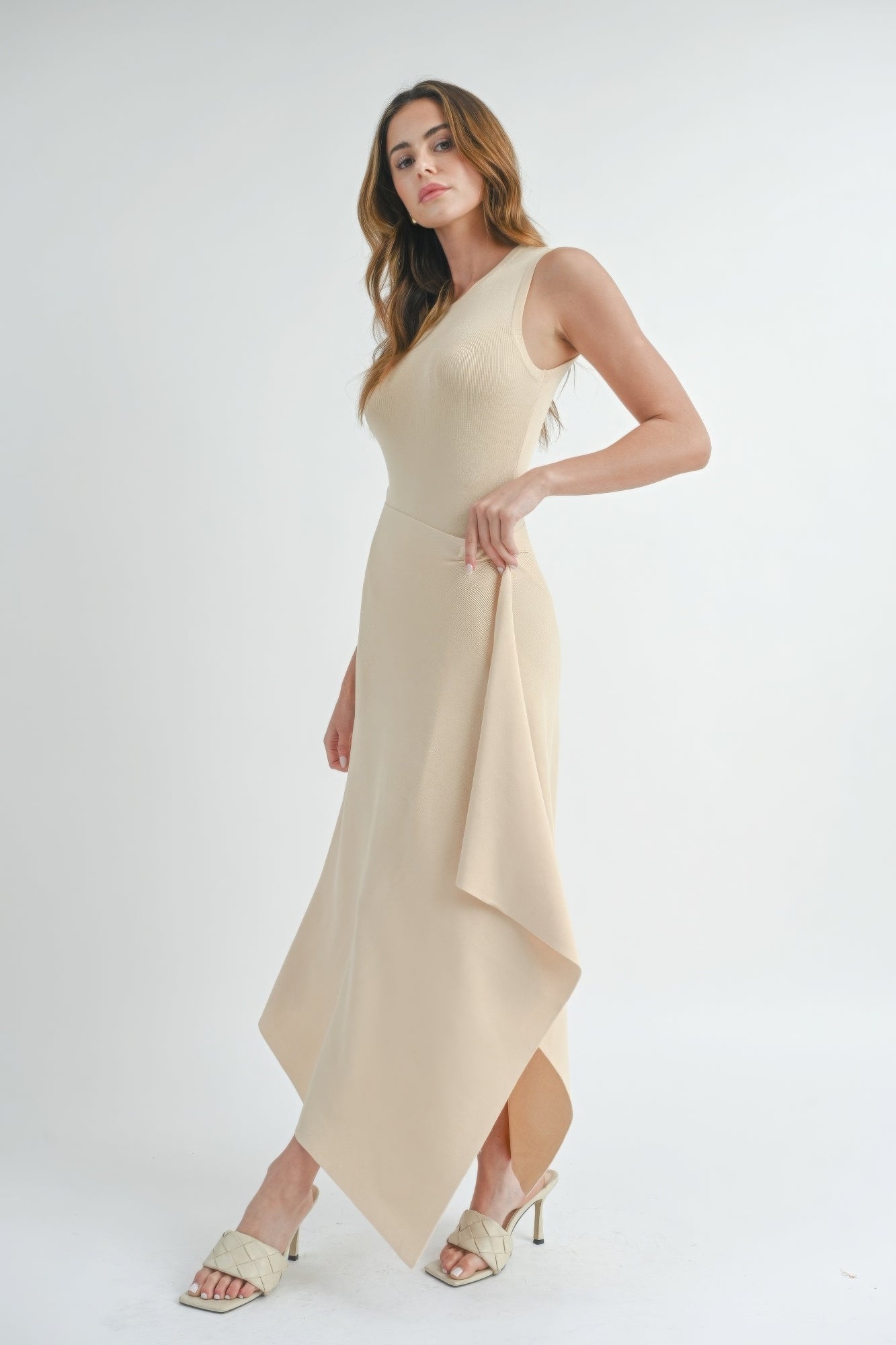 sleeveless maxi w/ slit