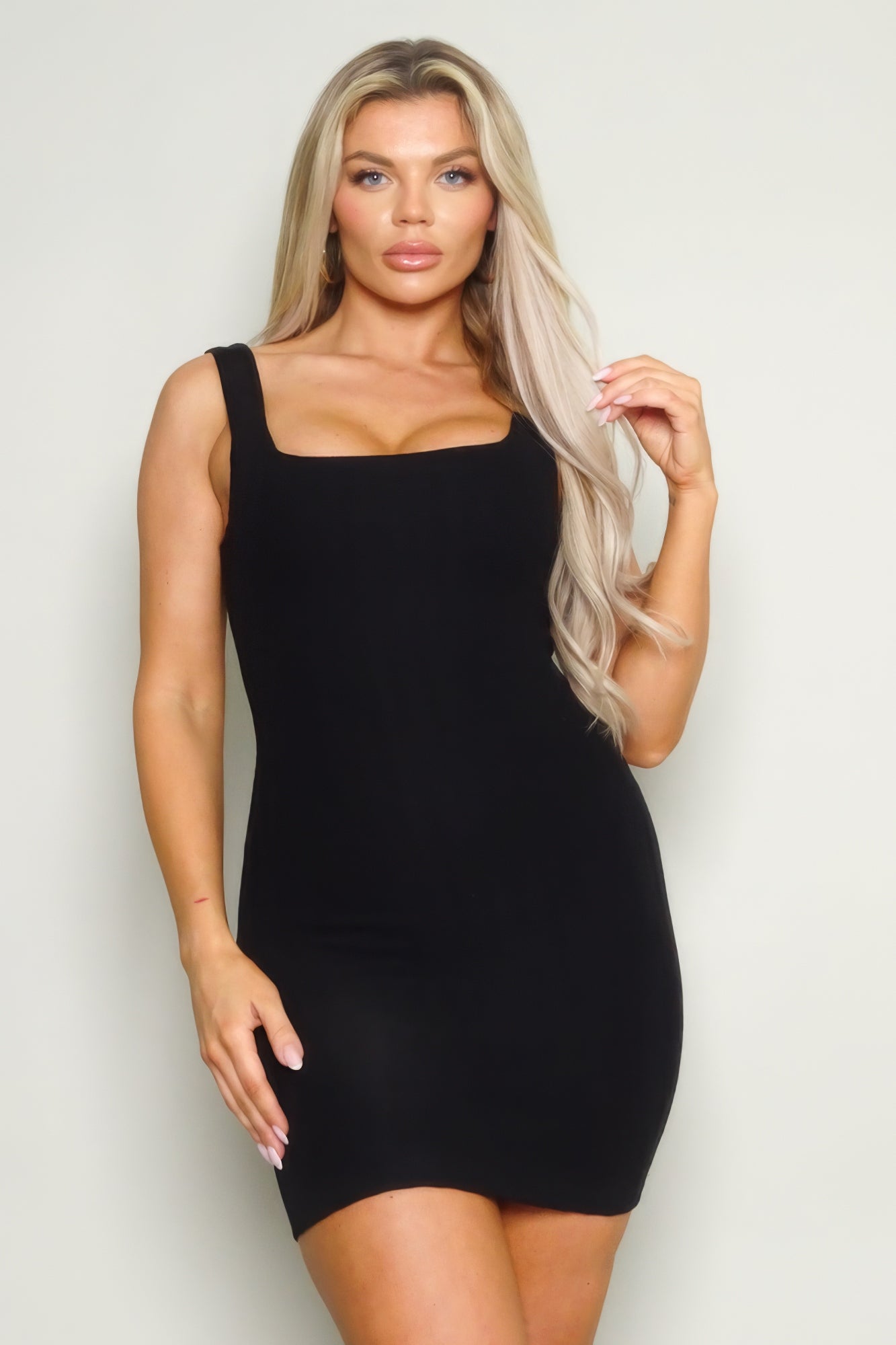 square neck mini dress