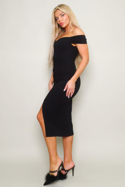 Techno Crepe Midi Dress