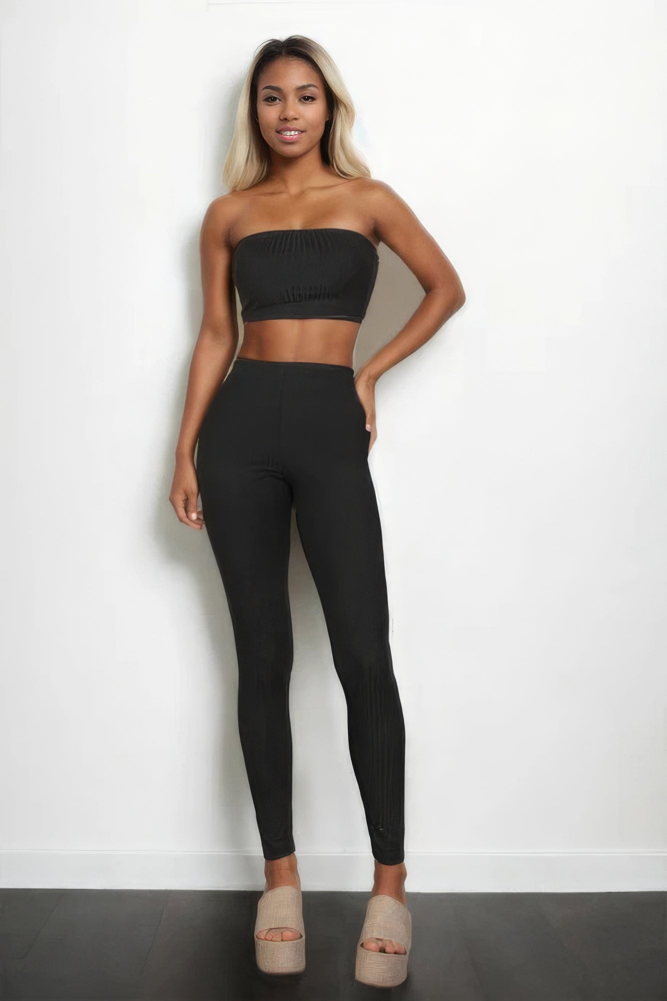 ribbed top & leggings set