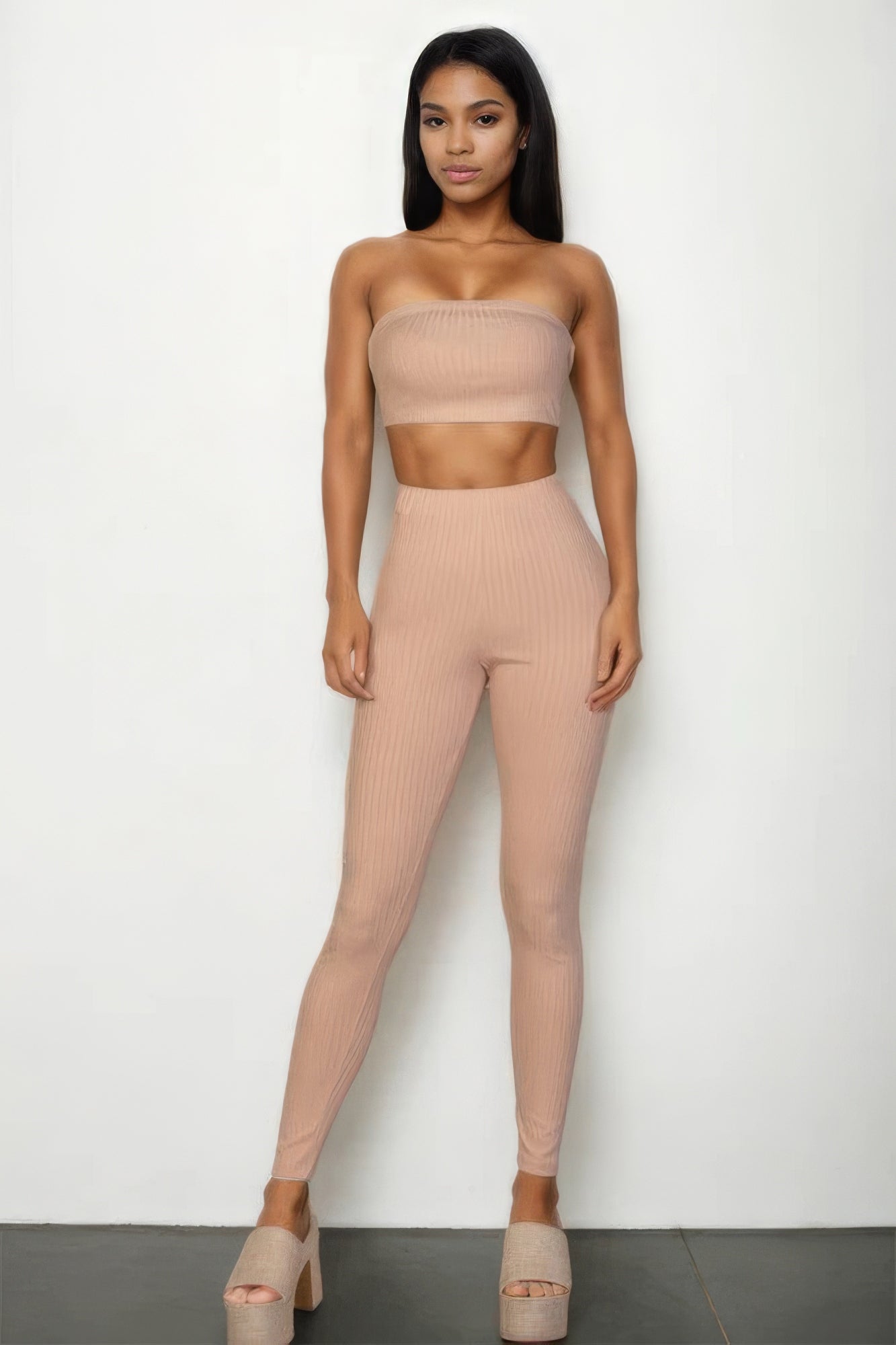 ribbed top & leggings set