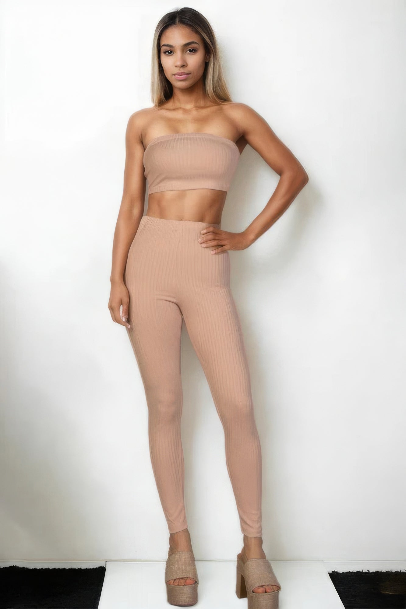 ribbed top & leggings set