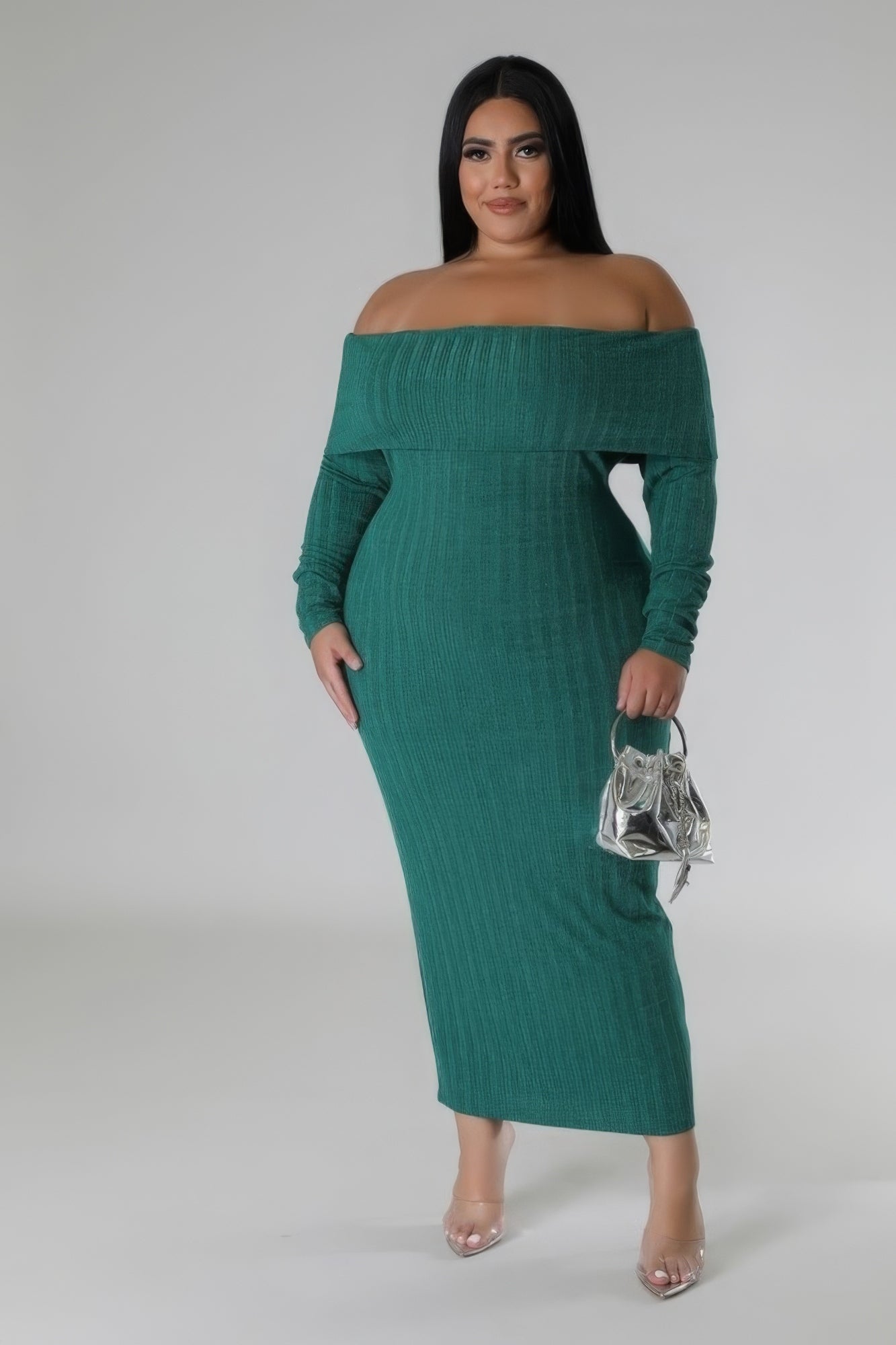 off shoulders stretch dress