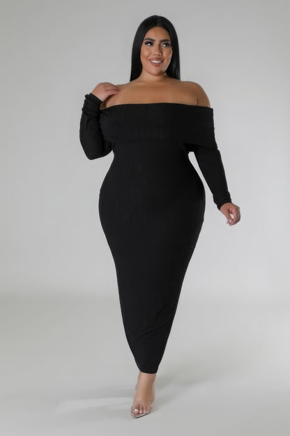 Off Shoulders Stretch Dress