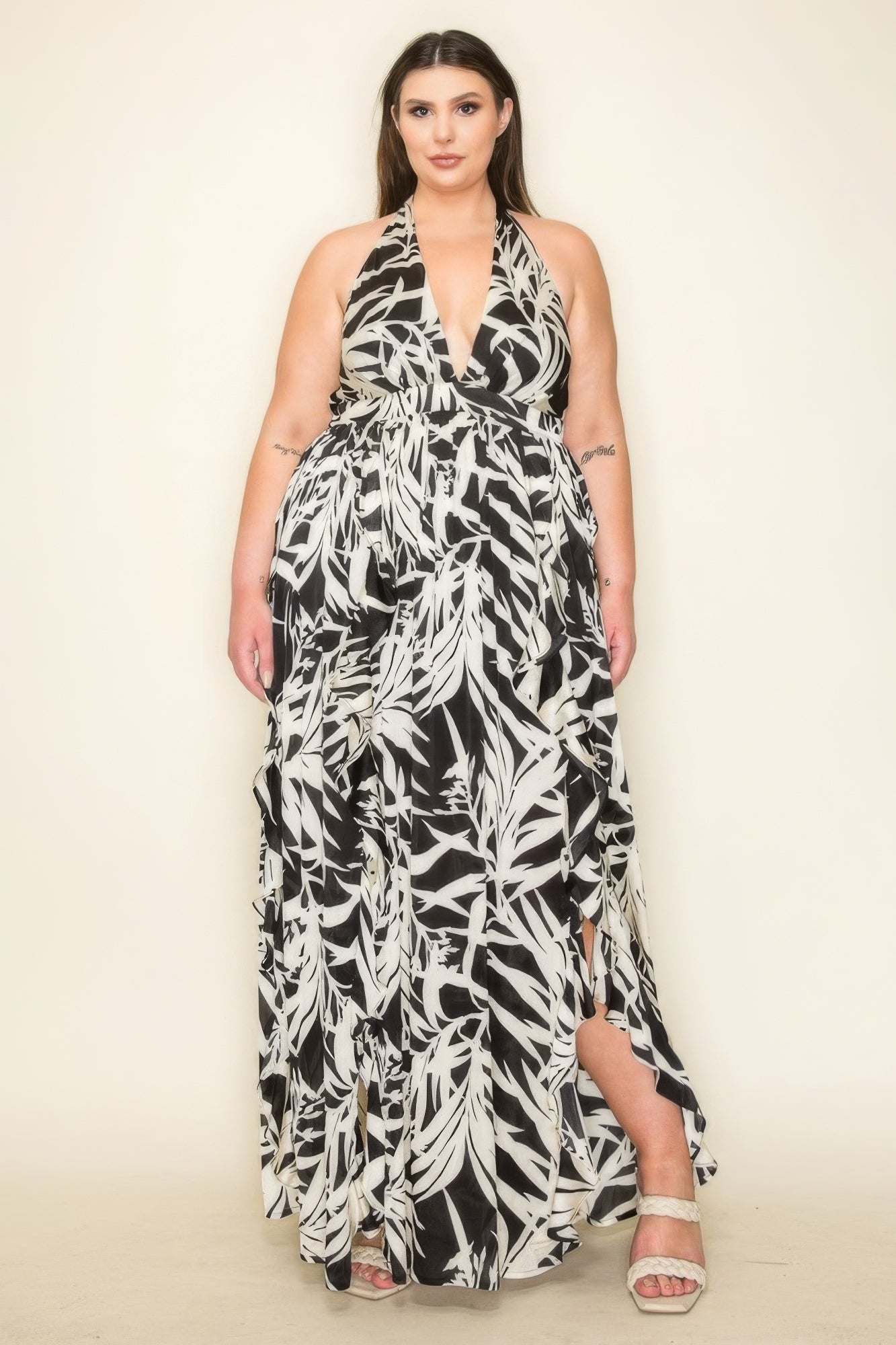 crinkle satin maxi dress