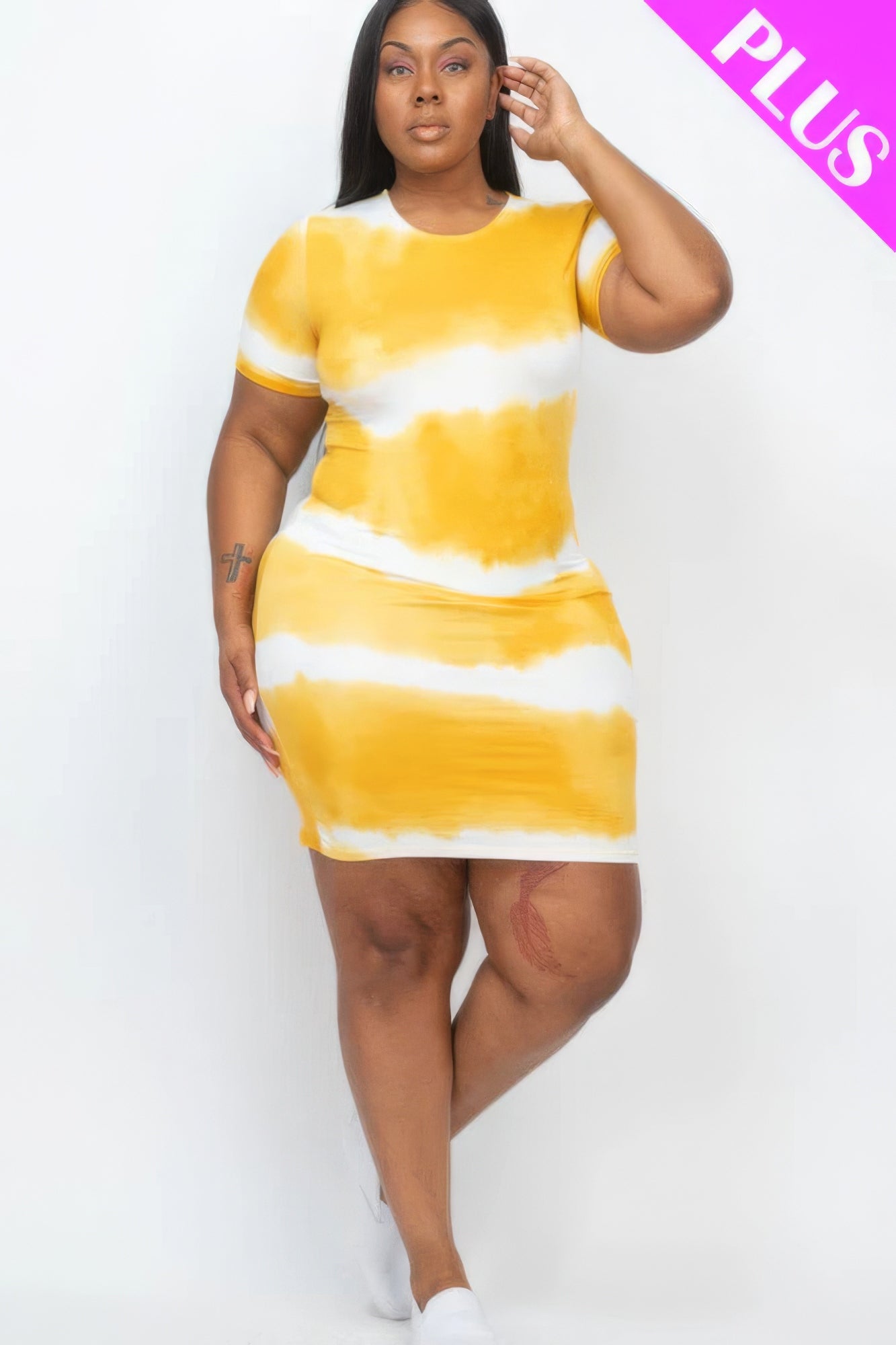 tie-dye bodycon dress