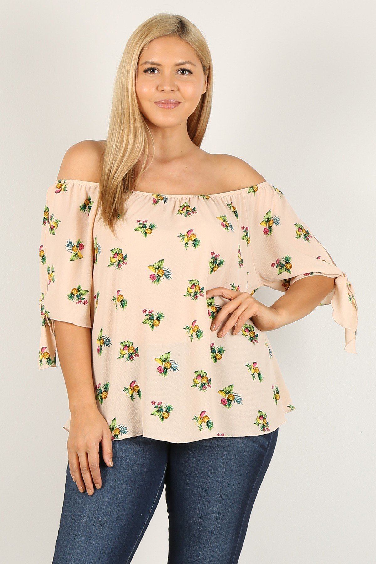 off shoulder floral top