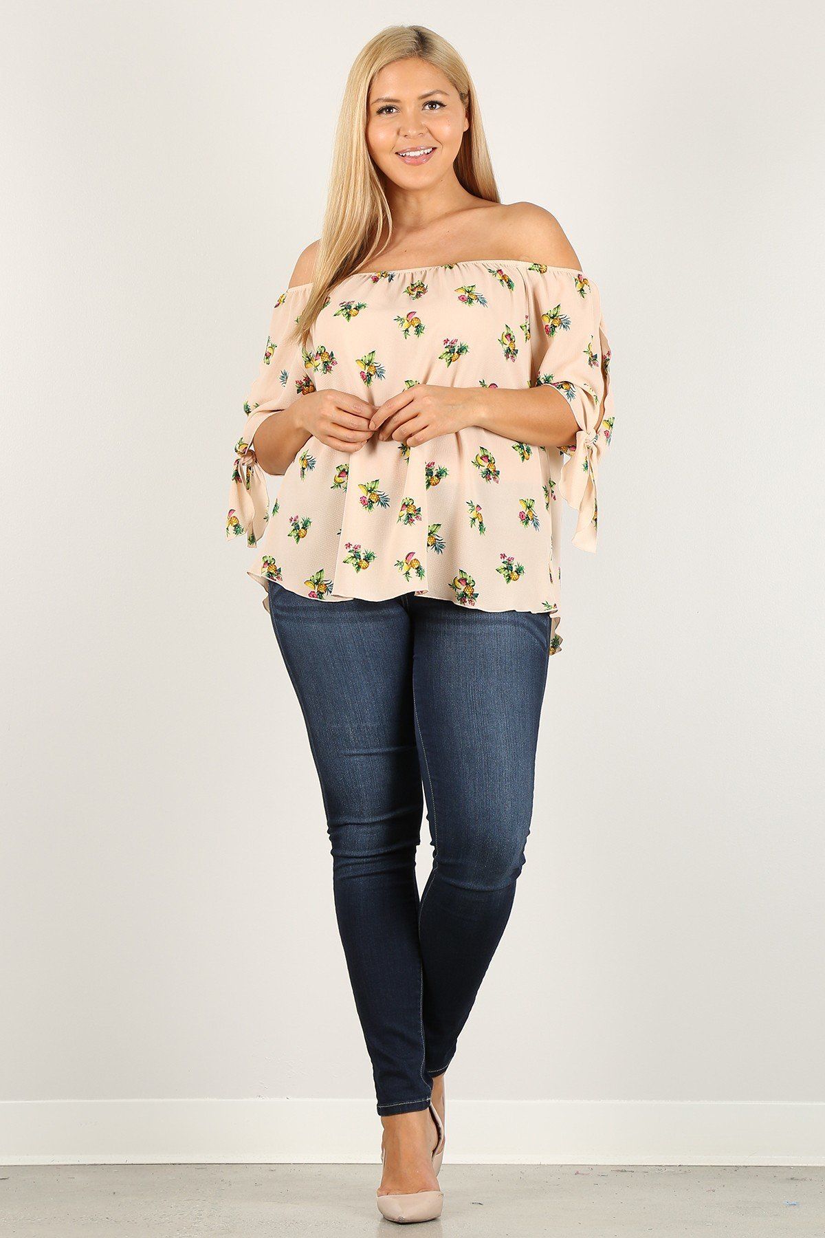 off shoulder floral top