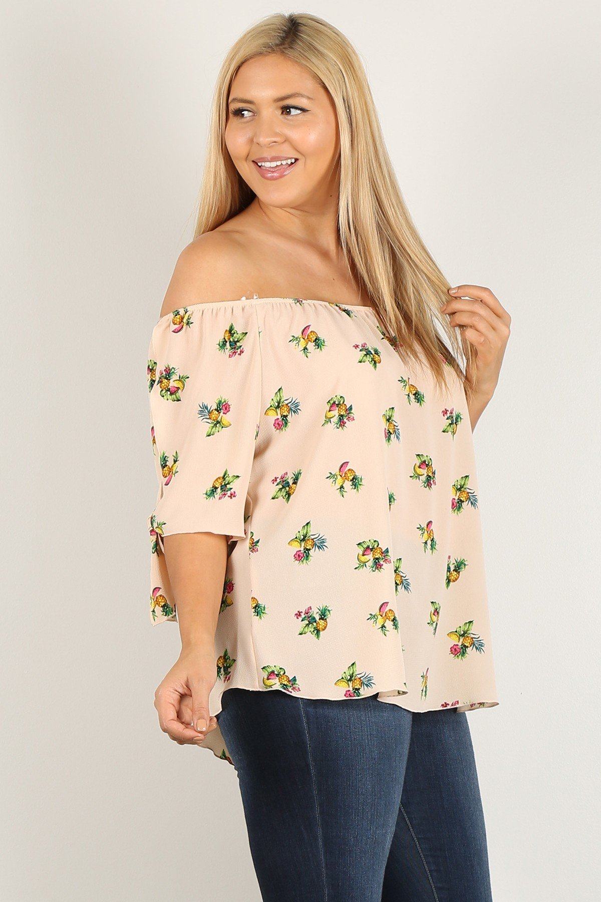 off shoulder floral top