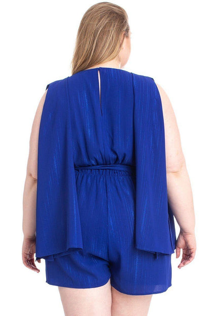 Draped Open Sleeve Romper