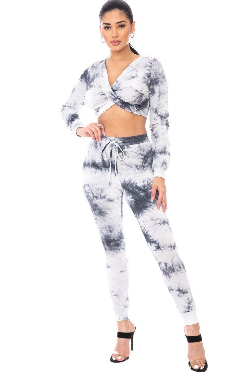 tie dye ribbed set