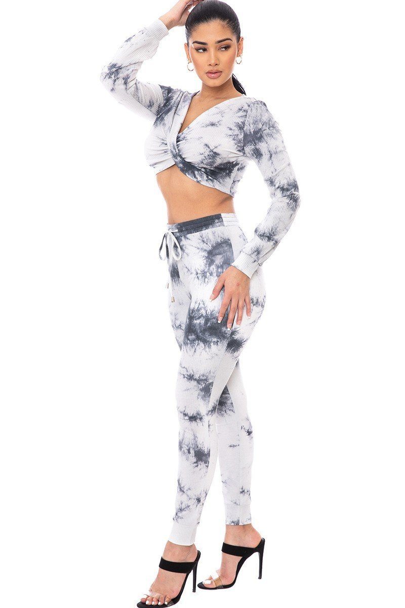 tie dye ribbed set