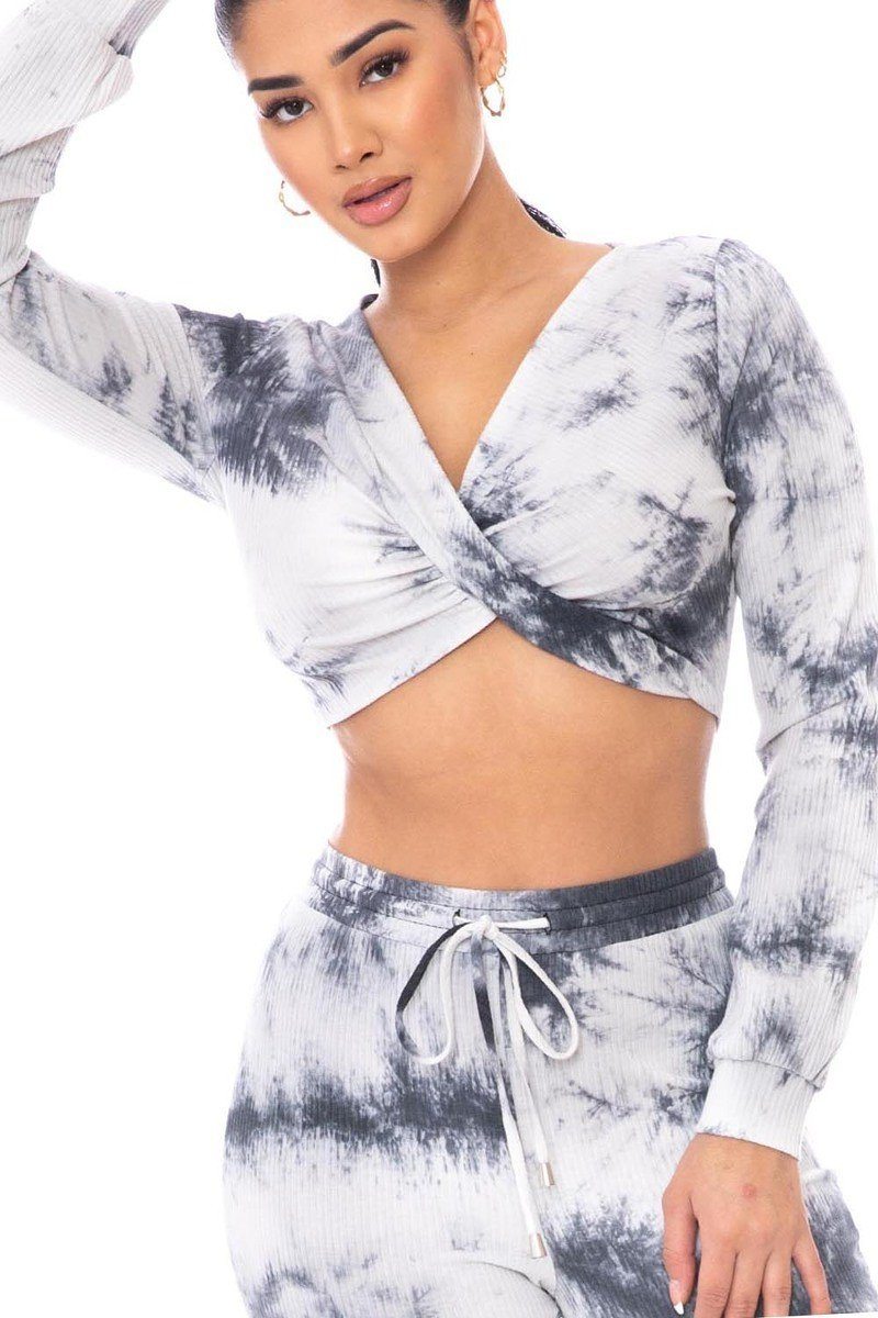 tie dye ribbed set