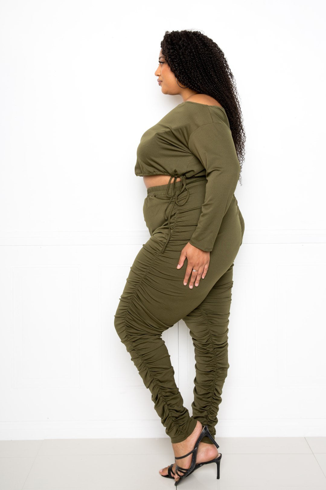 ruched top & leggings set