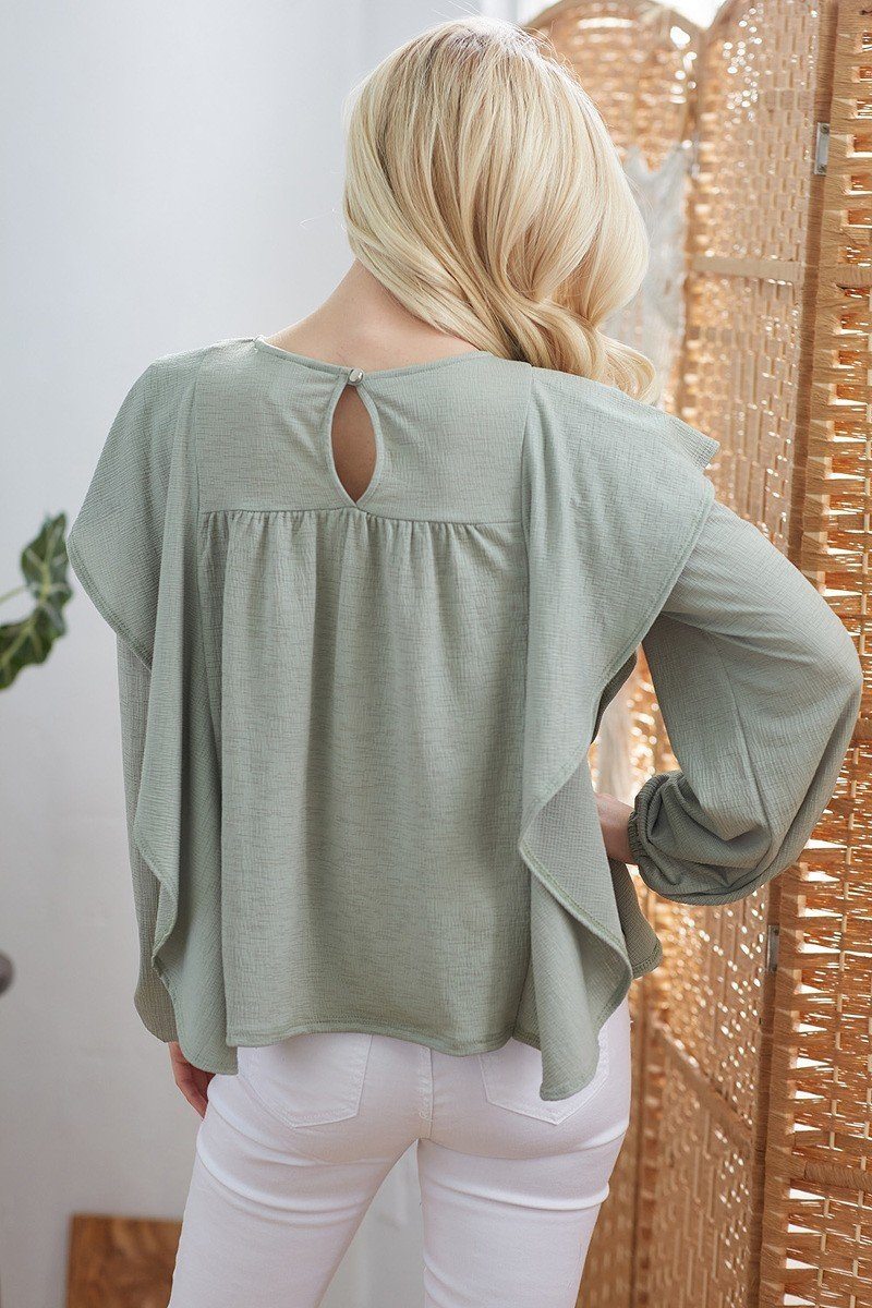 ruffle long sleeve top