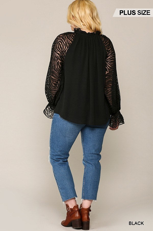 zebra sleeve blouse