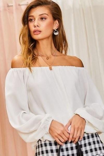 off shoulder sleeve top