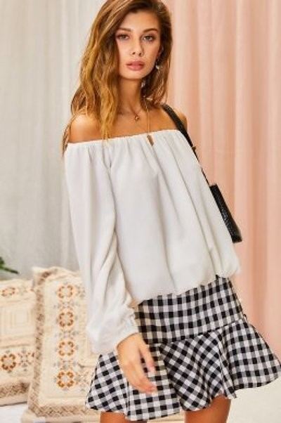 off shoulder sleeve top