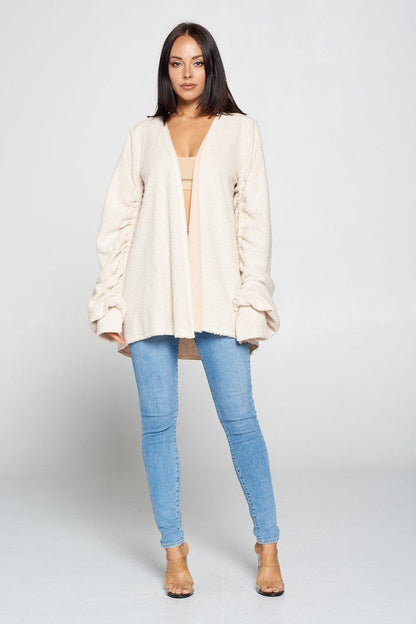 Fuzzy Open Front Cardigan