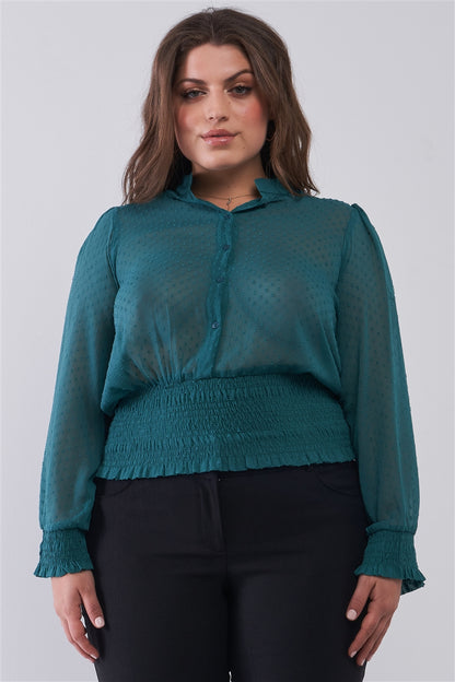 Semi-Sheer Blouse Top