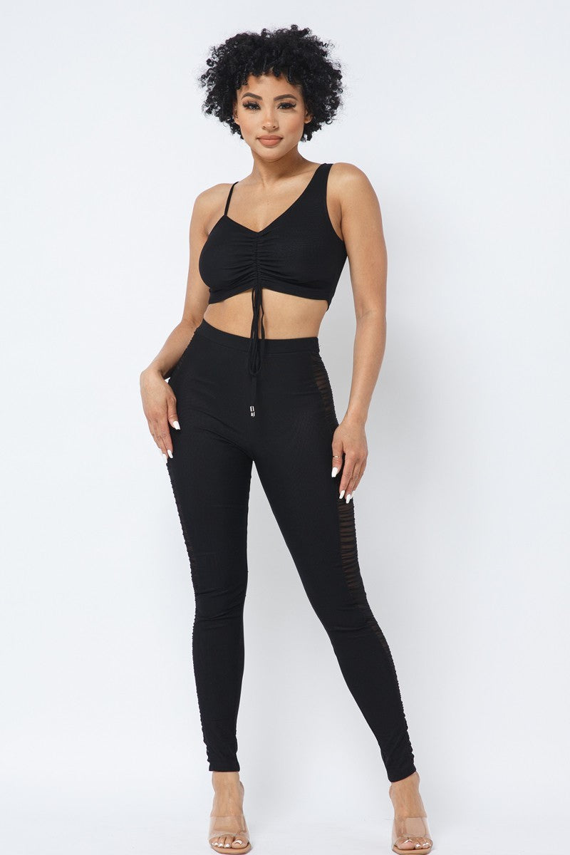 strap crop top & leggings