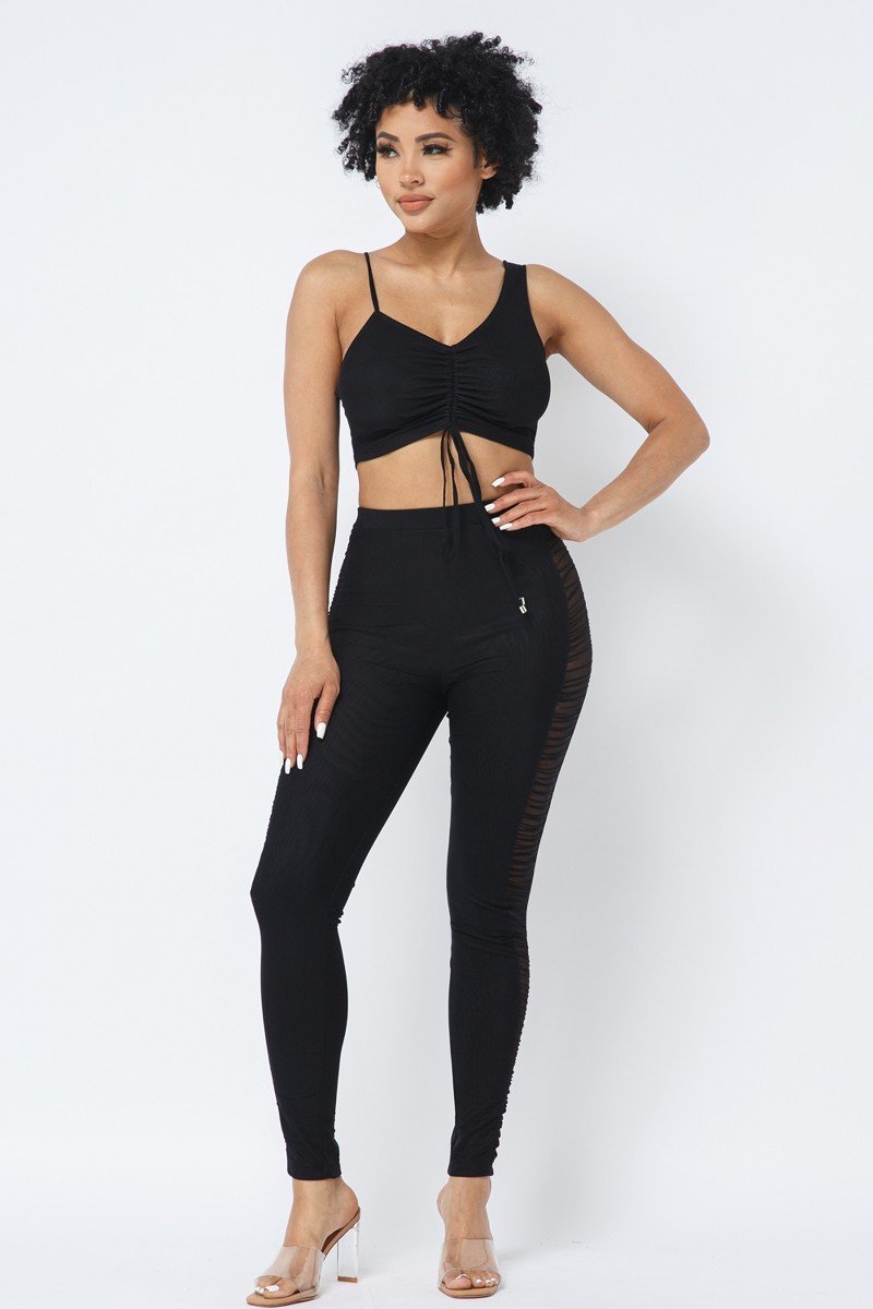 strap crop top & leggings