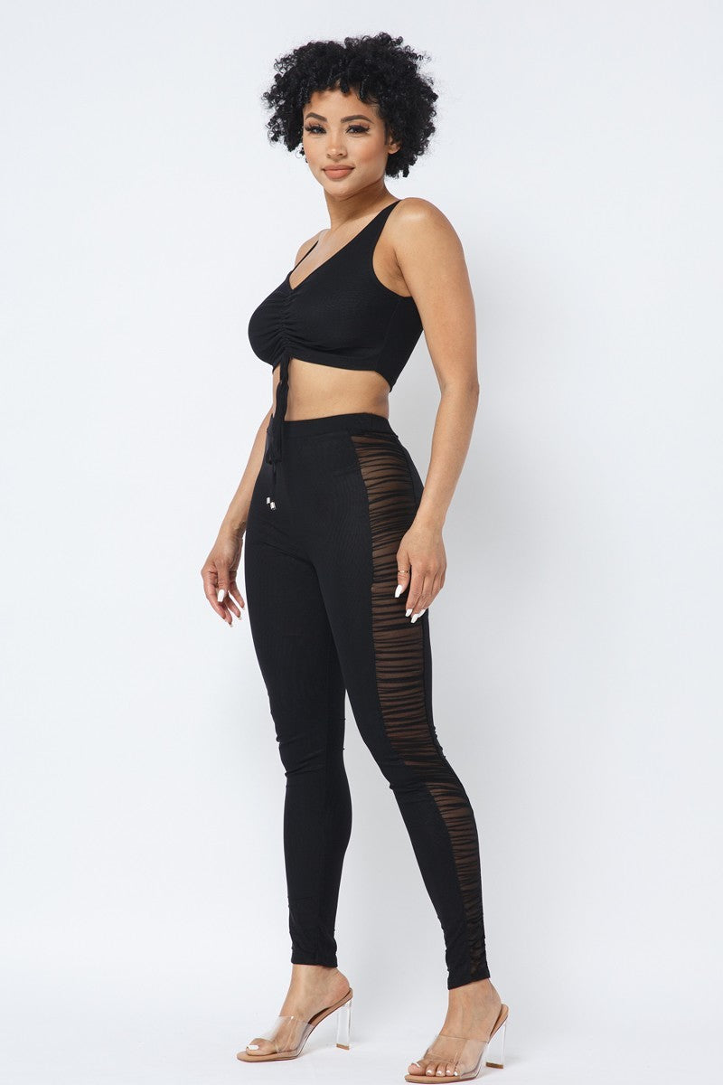 strap crop top & leggings