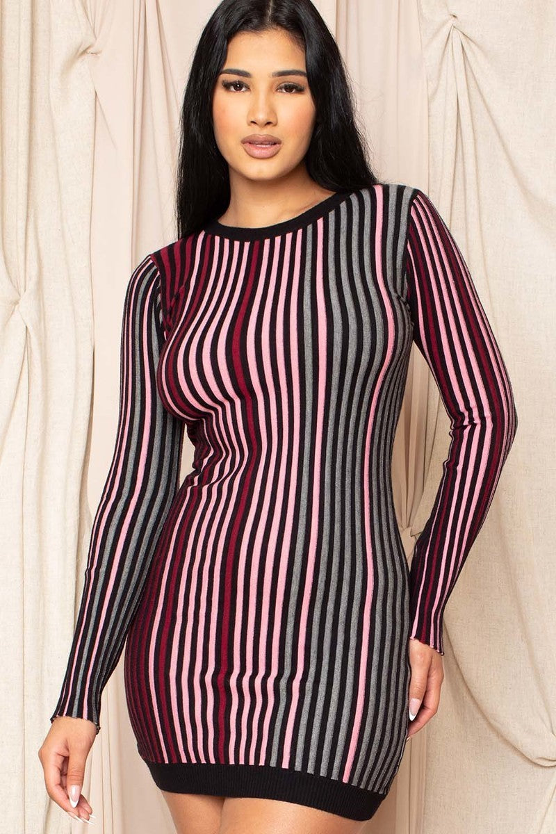 striped multi-color dress