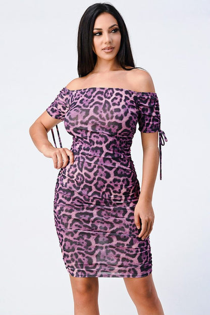 Leopard Off Shoulder Dress