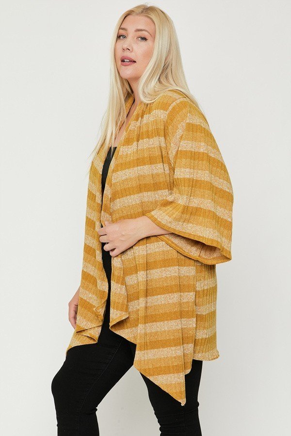 kimono style striped cardigan