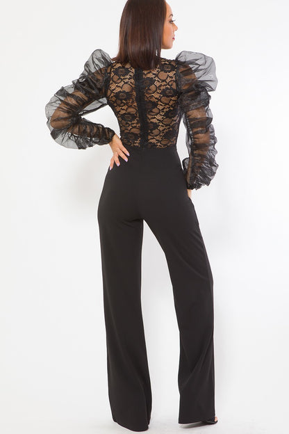 Combined Lace Crochet Jumpsuit