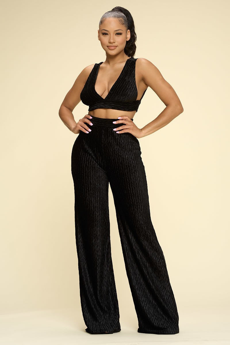 velvet tank top & pants set