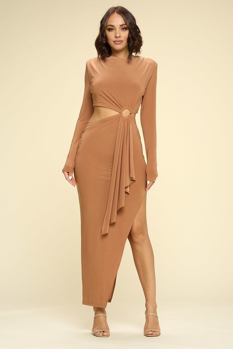 bodycon cut out midi dress