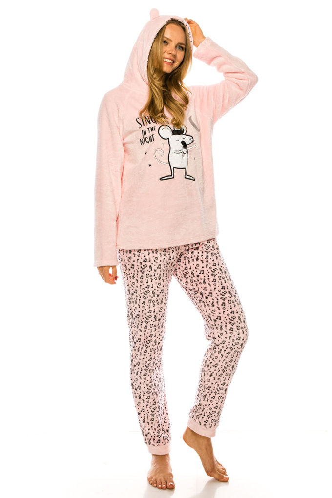 mouse print pajama set