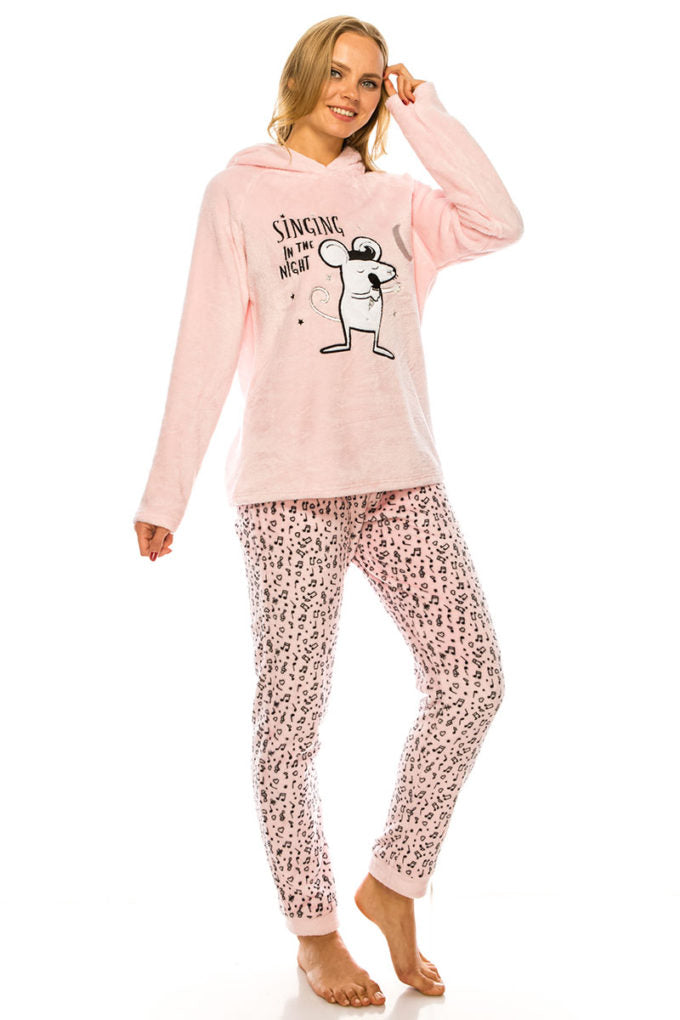 mouse print pajama set