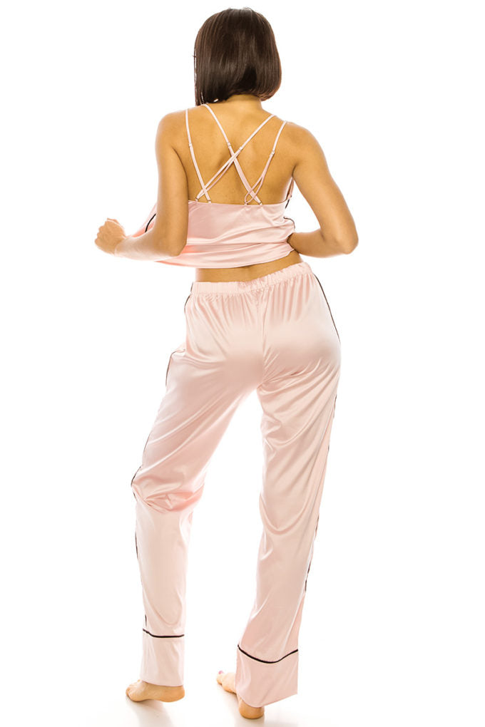 satin pajamas set