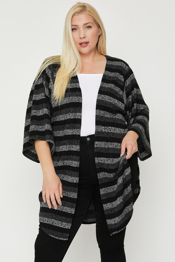 multi-color striped cardigan