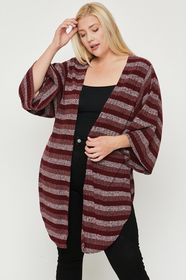 multi-color striped cardigan