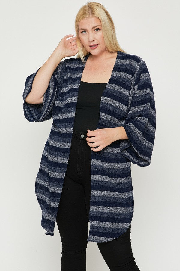 multi-color striped cardigan