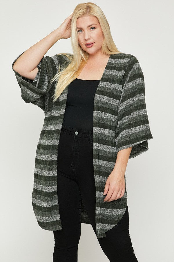 multi-color striped cardigan