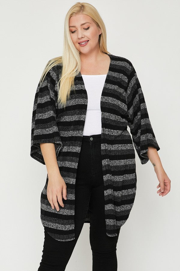 multi-color striped cardigan