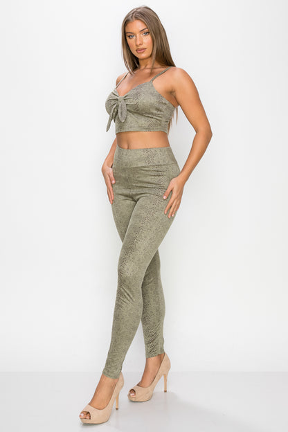 Snake Print Top & Leggings Set