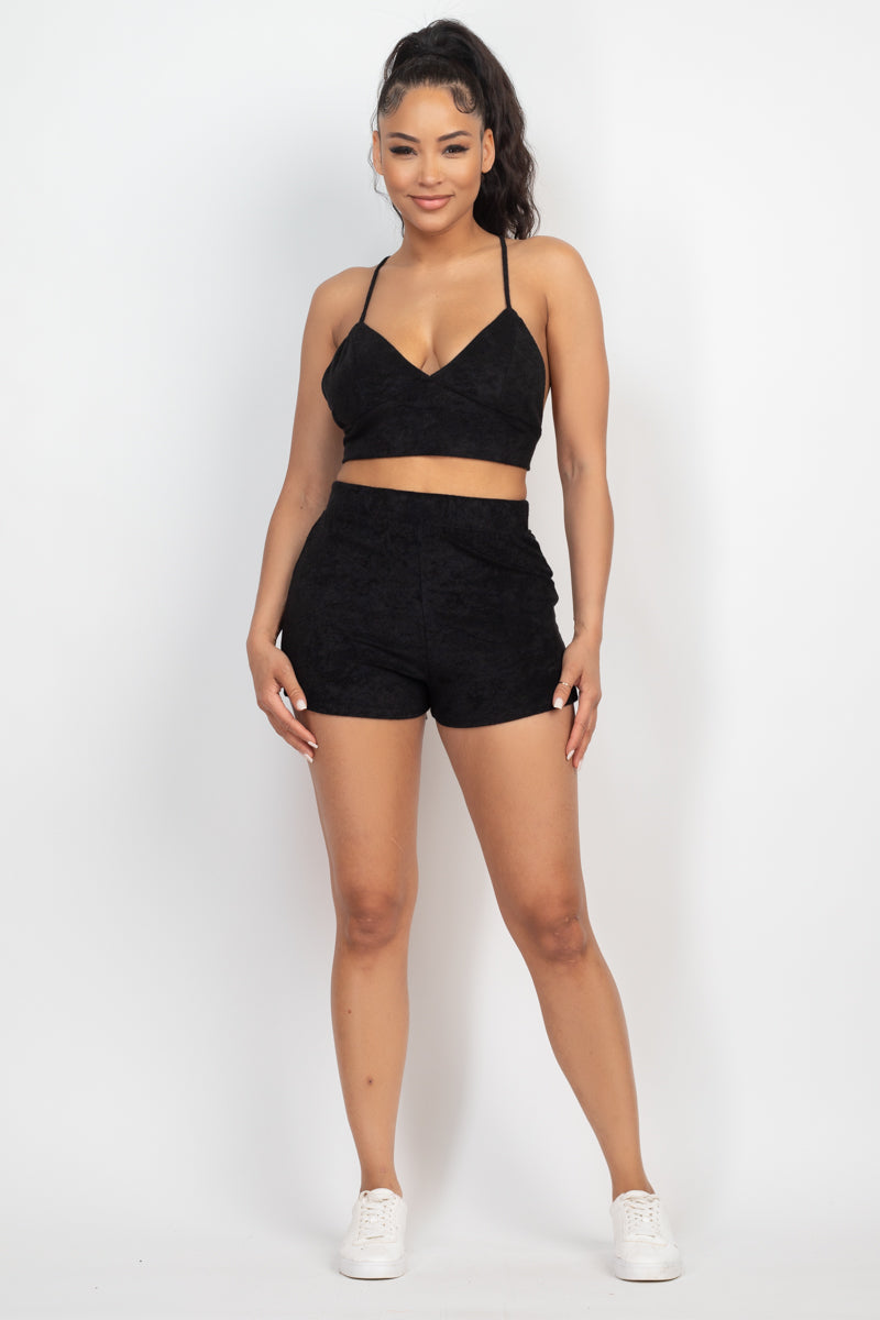 top & mini shorts set