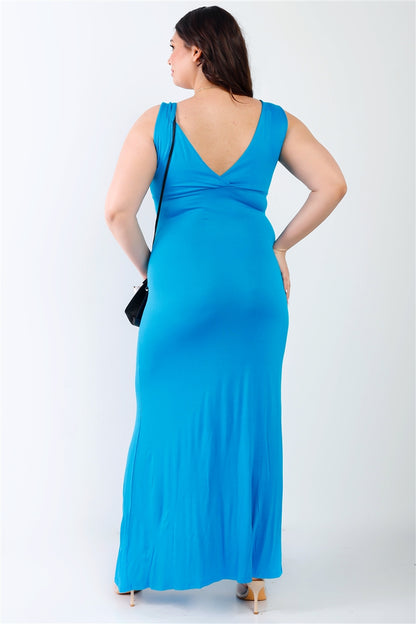 V-Neck Sleeveless Maxi Dress