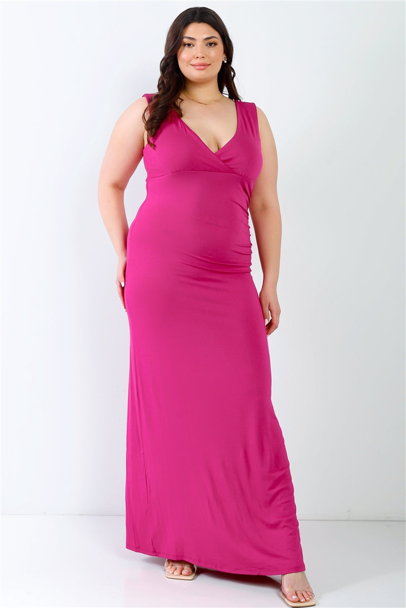 v-neck sleeveless maxi dress